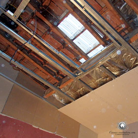 préparation de la structure pour la placage du plafond